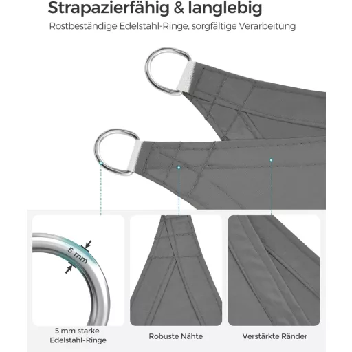 SONGMICS vízálló napvitorla 1000mm UV védelemmel, kerti árnyékolás