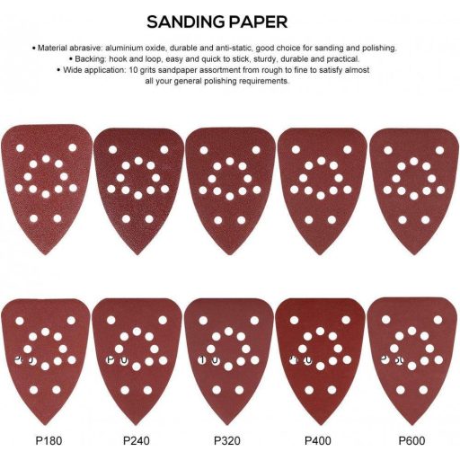 100db Csiszolólap 140 x 140 x 80 mm  10 Szemcseméretben, méretenként 10db