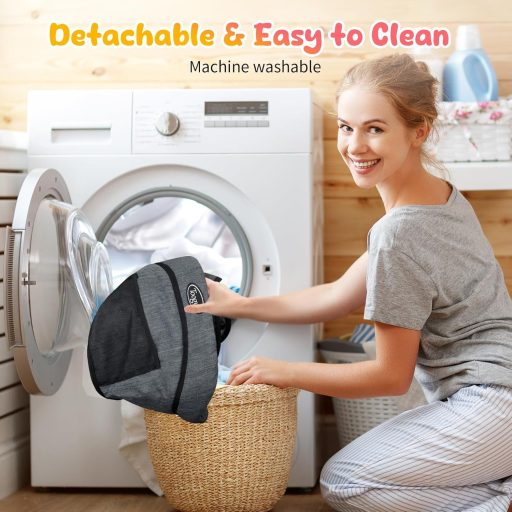 Skladacia stolička na kŕmenie Toogel, prenosný podsedák v sivej farbe s taškou na prenášanie, vhodná domov aj na cesty.