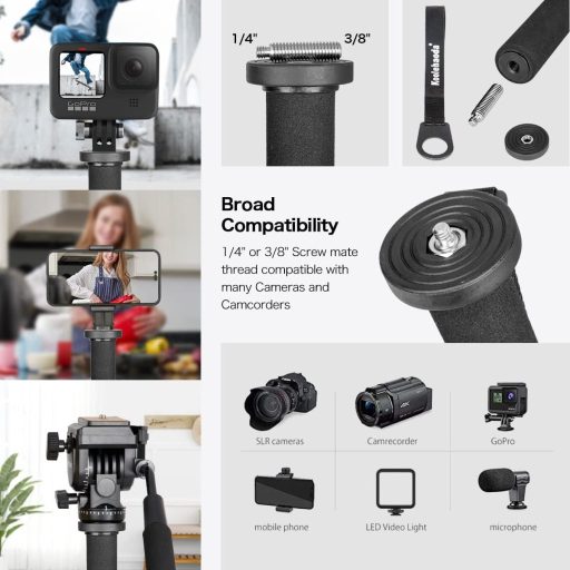 Koolehaoda alumínium kamera monopod alpesi bot fogantyúval 5 részes 7kg terhelhetőség