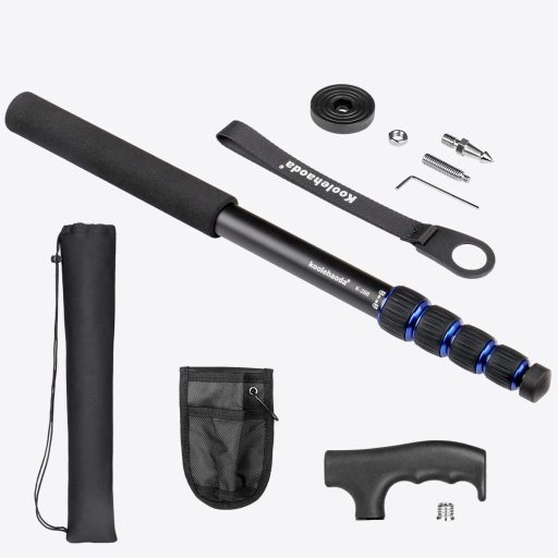 Hliníkový monopod na fotoaparát Koolehaoda s rukoväťou turistickej palice, 5 sekcií, nosnosť 7 kg