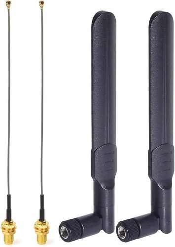 Bingfu 8dBi RP-SMA Antenă WiFi 2.4/5/5.8GHz + Cablu IPEX U.FL de 15cm - Pentru plăci de rețea Intel Fenvi HP Dell Mini PCI Express - 2 buc