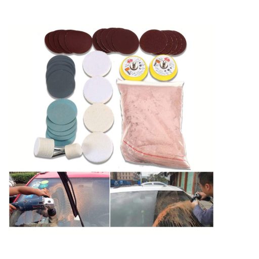 Set de lustruire a sticlei cu oxid de ceriu Hztyyier, 34 de piese, pentru îndepărtarea zgârieturilor