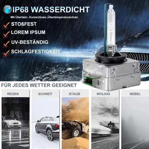 Bec xenon HID XELORD D3S, 6000K, alb diamant, 35W, 12V, 2 bucăți