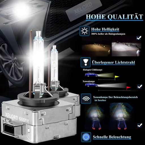 Becuri Xenon HID XELORD D1S, 6000K, alb, 35W, 12V, 2 buc.