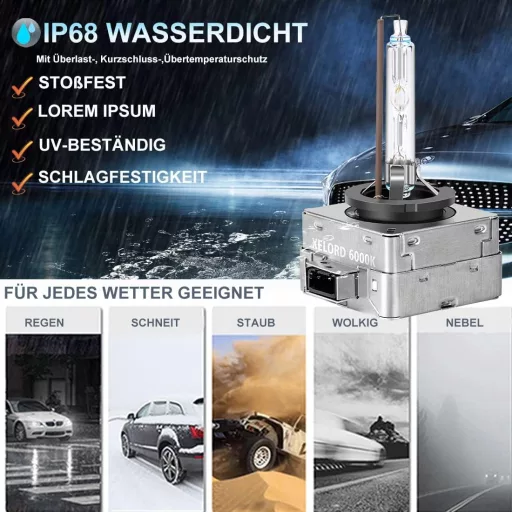 Becuri Xenon HID XELORD D1S, 6000K, alb, 35W, 12V, 2 buc.