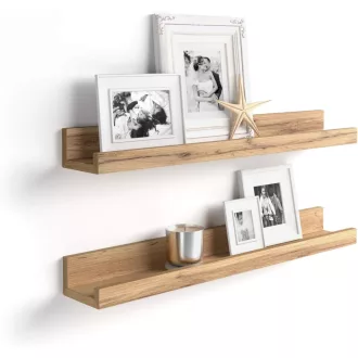   MOBILI FIVER 80 cm-es Képtartó Polc Szett 2 db Rustic Oak Olasz