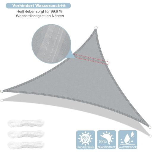 AXT SHADE Vízlepergető Háromszög Árnyékoló 3x3x3m UV Védelem Szürke