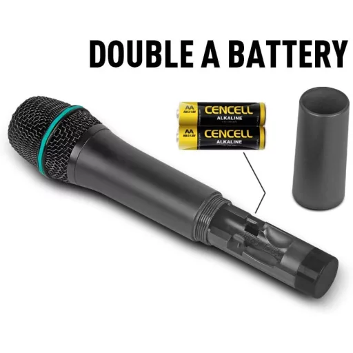 D Debra AU400 Pro UHF 4-Csatornás Vezeték Nélküli Mikrofonrendszer - 2 Kézi és 2 Csíptetős Mikrofon, Fém Vevőegység, Karaoke, Rendezvény