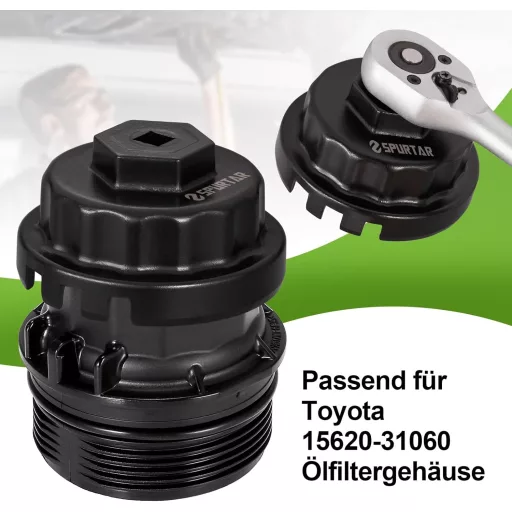 Spurtar 64 mm Olajszűrő Kulcs Toyota és Lexus Járművekhez - Fém Olajszűrő Leszedő Szerszám RAV4, Camry, Highlander Modellekhez 2.5-5.7L Moto