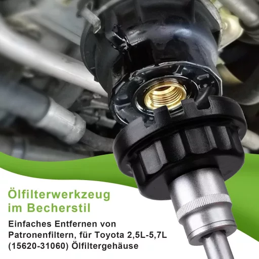 Spurtar 64 mm Olajszűrő Kulcs Toyota és Lexus Járművekhez - Fém Olajszűrő Leszedő Szerszám RAV4, Camry, Highlander Modellekhez 2.5-5.7L Moto