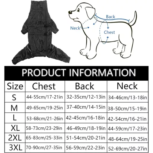 MOREZI Kabanica za pse s reflektirajućim trakama i patentnim zatvaračem, veličina S, crna