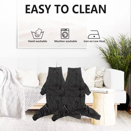 MOREZI Kutyaesőkabát Reflektív Sávokkal és Cipzárral S Méret Fekete