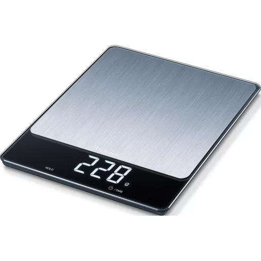 Beurer KS 34 XL rozsdamentes konyhai mérleg 15 kg-ig, tárázás és tartás funkcióval