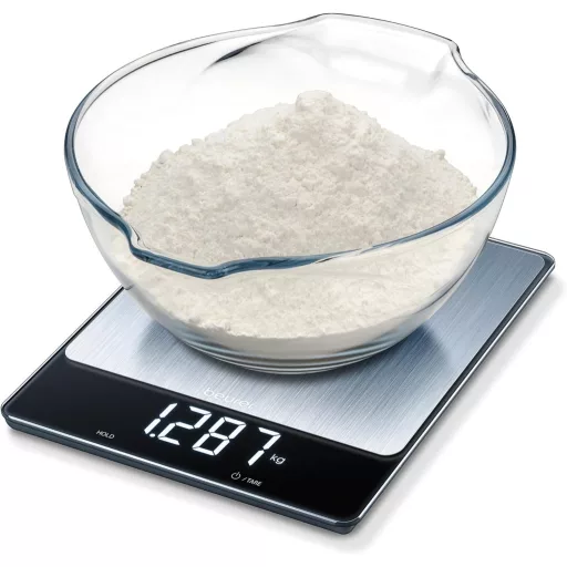 Beurer KS 34 XL rozsdamentes konyhai mérleg 15 kg-ig, tárázás és tartás funkcióval