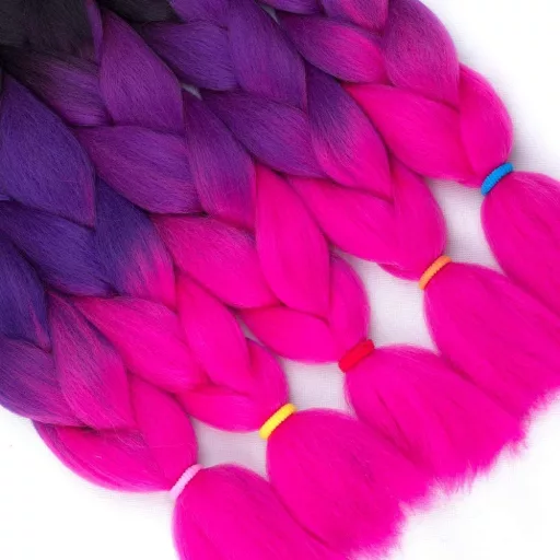 Shangxiu 6 pachete extensii păr împletit jumbo, ombre maro mov roz, păr sintetic rezistent la căldură