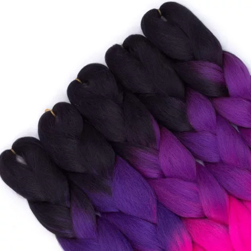 Shangxiu 6 csomag jumbo fonási hajhosszabbítás barna ombre lila rózsaszín szintetikus hőálló haj