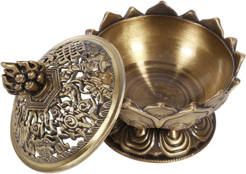 Tămâier vintage din bronz, pentru bețișoare cu flux invers, decorativă