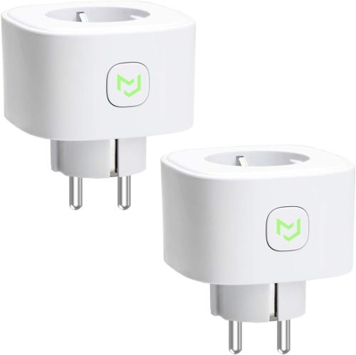 Meross WiFi Okos Konnektor Energiafogyasztás Méréssel - Alexa és Google Home Kompatibilis Időzíthető Távirányítható Aljzat, 16A 3840W, 2db F