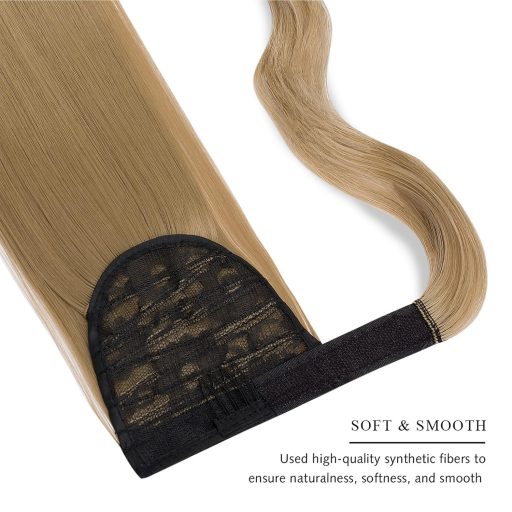 Coadă de cal cu clips Cybelleza - Extensii de păr drept, cu aspect natural, blond cenușiu, pentru femei și copii