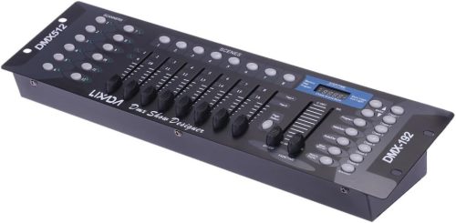 Consolă de control lumini Lixada DMX 512 cu 192 canale - pentru lumini de scenă, moving head-uri, echipament DJ, petreceri, compatibilă cu rack 19".