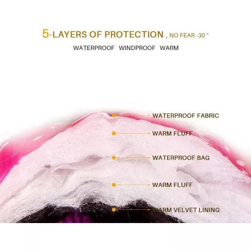 Mănuși de schi pentru copii HuoBi, impermeabile, respirabile, mănuși de snowboard, model iepure animat, mărimea L