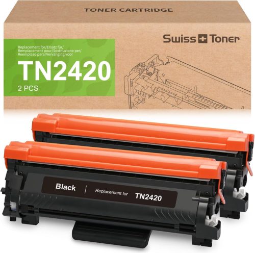 Swiss Toner TN2420 Toner Compatibil pentru Imprimante Brother MFC-L2710DW, HL-L2350DW, DCP-L2530DW - Capacitate 3000 pagini, Pachet cu 2 bucăți