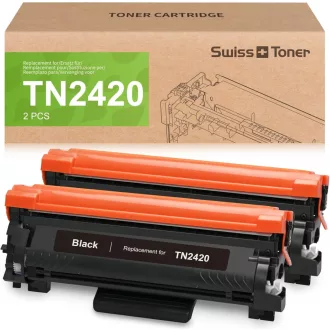   Swiss Toner TN2420 Kompatibilis Toner Brother MFC-L2710DW, HL-L2350DW, DCP-L2530DW Nyomtatókhoz - 3000 oldal kapacitás, 2 darabos csomag