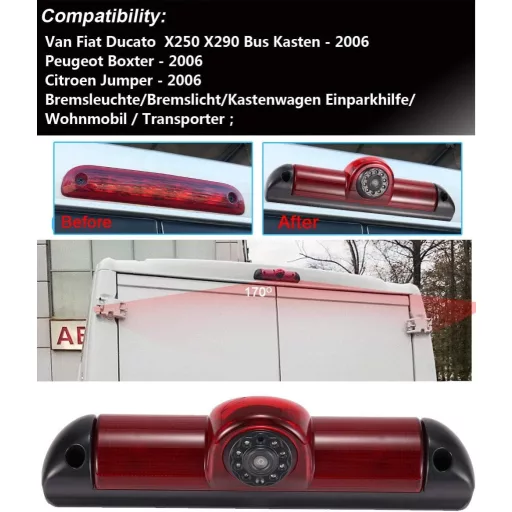 Kalakass HD Tolatókamera Fiat Ducato X250 X290 Peugeot Boxer Citroen Éjjellátó Szögtartás