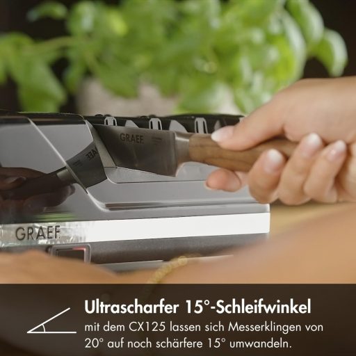 Graef CX125DE Knife Sharpener, 75, Diamond Discs, Black
