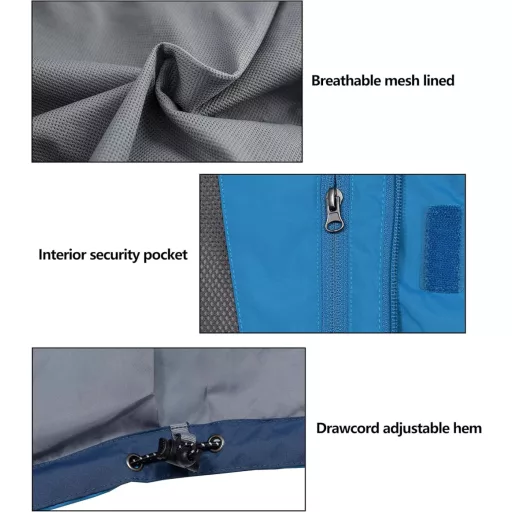 Jachetă de ploaie impermeabilă și respirabilă pentru bărbați, softshell ușoară, rezistentă la vânt, pentru drumeții și ciclism, mărimea S