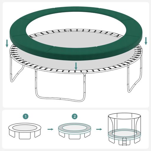 SONGMICS Trampolín Szegélyvédelem UV-álló Rugó Takaró Biztonsági Szőnyeg