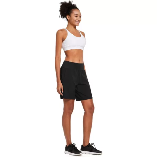 BALEAF női futó rövidnadrág 4 zsebbel, belső bikinivel, sportnadrág jogging - M, Black