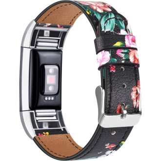   Kožený remienok Tobfit pre inteligentné hodinky Fitbit Charge 2 - Klasický náhradný remienok s kovovým konektorom, odolný náramok