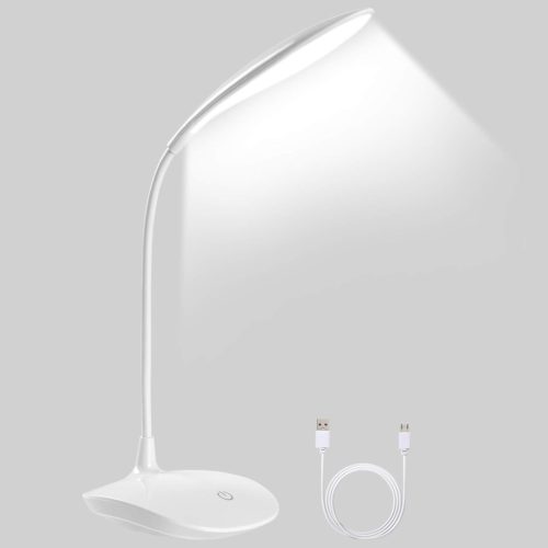 URAQT LED íróasztallámpa: 360°-ban forgatható, 3 fényerő, vezeték nélküli, USB-s