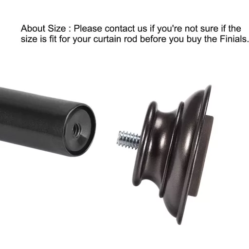 Retro Függönyrúd Végzáró Barna Műanyag 4db