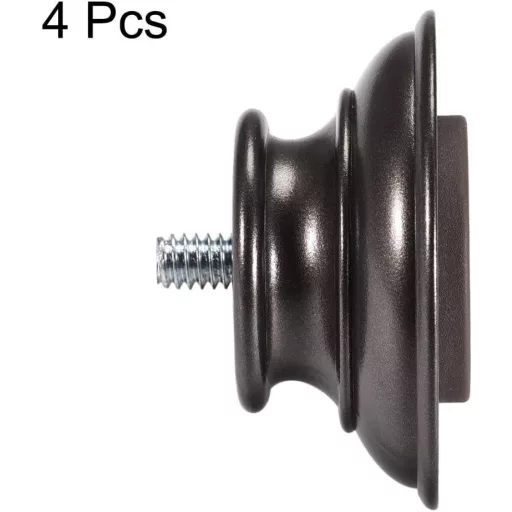 Retro Függönyrúd Végzáró Barna Műanyag 4db