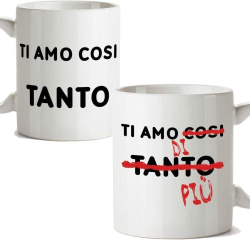 Set de căni cadou MUGFFINS cu inscripție în italiană, 2 x 350 ml