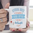 MUGFFINS "Távolság nem sokat jelent" Német nyelvü bögre, 350 ml