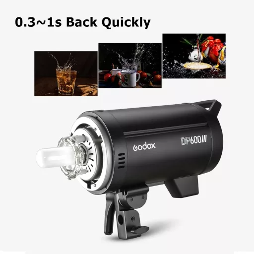 Blitz de studio Godox DP600III 600W, monobloc profesional cu montură Bowens și sistem wireless 2.4G