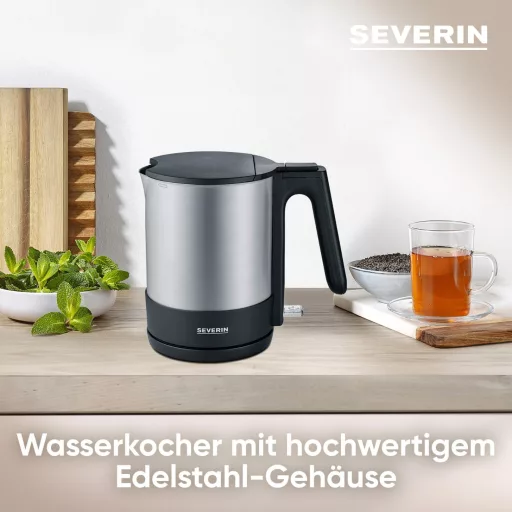 SEVERIN WK 3409 Kompakt Vízforraló 2200W Rozsdamentes Acél 1,7L Fekete