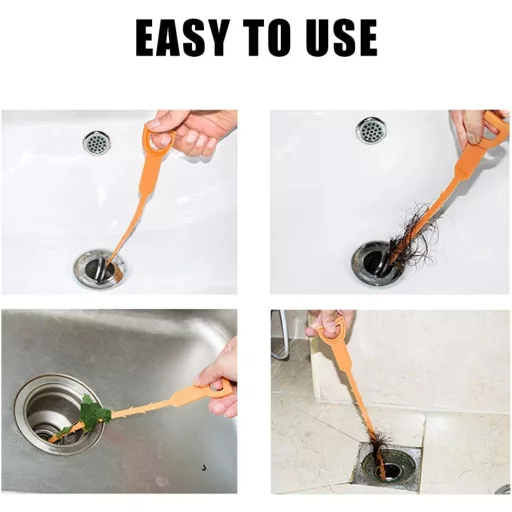 Set de curățat țevi Sukudon, 7 piese, cu șarpe de canalizare din oțel inoxidabil și plastic