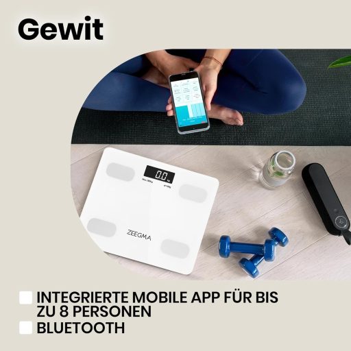 Zeegma Gewit digitális személymérleg testzsír és 17 testparaméter elemzéssel