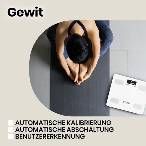 Zeegma Gewit digitális személymérleg testzsír és 17 testparaméter elemzéssel