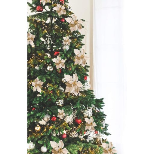 Boao, set de 24 de flori artificiale, stea de Crăciun, decorațiuni de Anul Nou pentru brad.