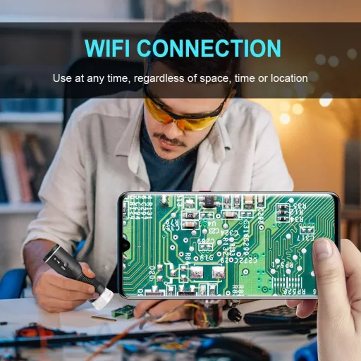 Cainda WiFi Digitális Mikroszkóp 1080P HD 50-1000x Nagyítás iPhone Android Mac Windows