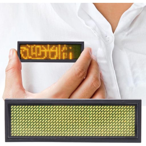 Garosa Programozható LED Kijelző Jelvény Sárga 93x30mm USB Étterem Bár Rendezvény