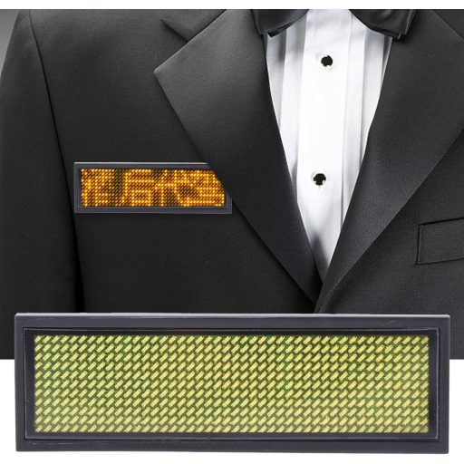 Garosa Programozható LED Kijelző Jelvény Sárga 93x30mm USB Étterem Bár Rendezvény