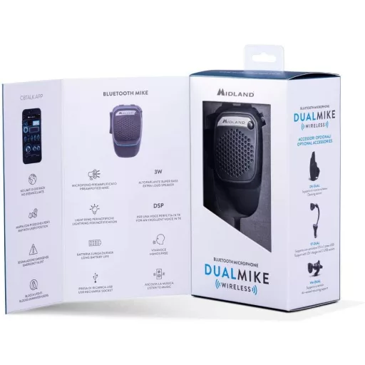 Midland C1363 Vezeték nélküli CB rádió mikrofon Bluetooth USB csatlakozással