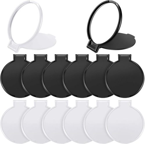 Blulu 24 buc Mini Set Oglinzi - Oglinzi Cosmetice Rotunde, Pliabile pentru Femei, de Călătorie - Culori Negru și Alb, Plastic, Dimensiune Compactă